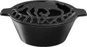FireBeauty Woodstove Steamer Stove Humidifier Cast Iron Lattice Top Rust Resistant 2.3 Quart Capacity (Horse)