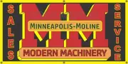 MINNEAPOLIS MOLINE MODERN MACHINERY TRACTOR DEALER OLD SCHOOL SIGN REMAKE BANNER