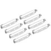 150Pcs Safety Bar Pins 35mm Brooch Clasp Pin Backs for ID Badges, Silver White