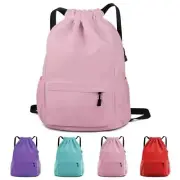 Drawstring Backpack Waterproof Drawstring Backpack Bag Sports Gym Bag with Pink