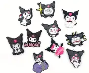 10pcs Cute Sanrio Kuromi For Croc Accessories Shoe Jewelry Hello Kitty C