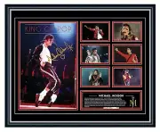 MICHAEL JACKSON THRILLER KING OF POP BAD SIGNED POSTER FRAMED LE MEMORABILIA
