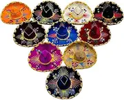 Novedades Cari 5 Pack Mexican Charro Mini Sombrero Hats - Mariachi Theme Party - Assorted Colors, Assorted Colors
