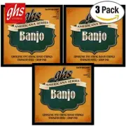 3-PACK GHS PF190 Americana Series Cryogenic 5-String Banjo Strings Light