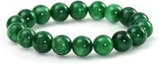 [HSUMING] Natural Stone Jade Bead Stretch Bracelet for Women Girls Men - Unisex Good Luck Gemstone Jewelry Chakra Bracelet