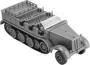 1:72 Scale WWII German Sd.Kfz.7 Half-Track 4D Plastic Vehicle Model Simulation Vehicle Model (Unassembled Kit)