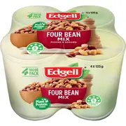 Edgell Four Bean Mix Multipack Snacks Ready to Eat 125g x 4 pack