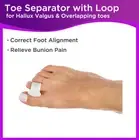Toe Separator with Loop Silicone Gel Bunion Pain Relief Overlapping Toes 2pcs