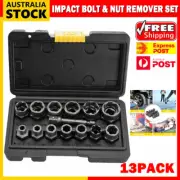 Impact Bolt & Nut Remover Set, 13+1 Pieces Bolt Extractor & Hex Adapter Tool NSW
