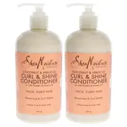 Coconut & Hibiscus Curl & Shine Conditioner - Pack of 2 by Shea Moisture for Unisex - 13 oz Conditioner