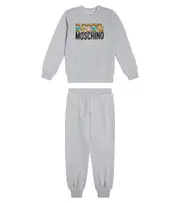 [Moschino Kids] Moschino Kids Cotton jersey sweatshirt and sweatpants set Y 14 grey