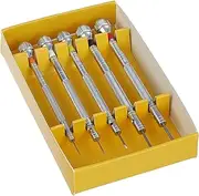 [Bergeon] 30080-P05 Set of 5 Chrome Plated Brass Screwdrivers Watch Repair Kit, Silver