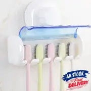 5 Racks Bathroom Suction Cups Easy Toothbrush Holder Stand GH Wall Mount Home