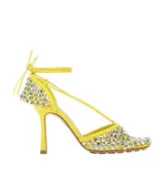 Bottega Veneta Sparkle Stretch Sandals 37.5,38 Yellow