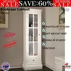 Chic Bookcase Cabinet with 3 Shelves Sideboard Bookshelf White Wooden DoorvidaXL