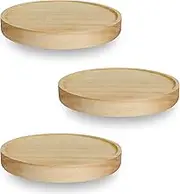 3Pcs Wall Shelves Set Oak Wood Round Floating Shelf Wall Mounted Plant Mini Rustic Wall Shelves Display Wall Shelves for Bedroom Living Room Bathroom Kitchen