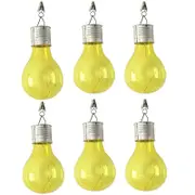 6pcs Outdoor Solar Powered LED Light Bulb Garden Yard Hanging Lamp -Yellow