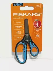 Fiskars Softgrip 5" Big Kids Scissors Blk&Blue New School Supplies Blunt Tip NEW