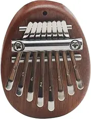 8 Key Mini Kalimba WorthPlanet Mini Thumb Piano Portable Wooden Finger Piano with Black Lanyard Musical Instrument for Kids Adult Beginners W150011 (Teardrop-shaped)