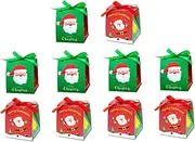 TOKIDNY Sturdy Christmas Candy Boxes 10pack Folding Paper Candy Container Christmas Treat Boxes Decorative