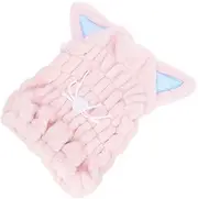 Beatifufu Quick Dry Hair Cap Cat Ears Ultra-Lightweight Velvet Hair Towel for No Damage