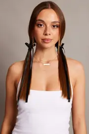 Black 2 Pack Mini Bow Claw Clips - Size ONE, Women's Hair Accessory