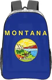 HJLUUFT Montana State Flag print Clear Backpack for Stadium Events, Small Clear Backpack for Concert Festival Sports
