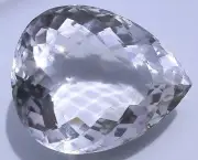 HUGE 799.40 Carat Checkerboard Pear Shape Diamond Quartz Gem Stone Gemstone