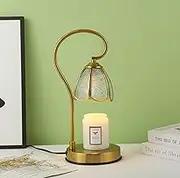 Kinsynko Candle Warmer Lamp Australia for Jar, Dimmable Electric Candle Wax Melting Lamp with Timer Romantic White Flower Lampshade for Bedroom Decor, Housewarming, Valentine's Day Gift (AU-Plug)