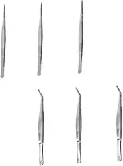 VILLFUL 6pcs Stainless Steel Tweezers Garden Tool Set Spring Removal Bonsai Succulent Gardening Transplanting Seedlings