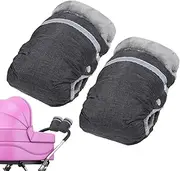 Pram Gloves Winter, Frost Protection Gloves for Prams - Hand Muff for Pram Accessories, Waterproof Mittens with Reflective Strips for Pram Golf