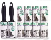 Lint Roller Portable Hair Remover Kit, 2 Black Sticky Roller with 10 Refills