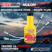 2 Rear Braided L+R Brake Hoses + XBF Fluid for Mitsubishi Pajero NJ NK NL 95-00