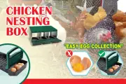 Poultry Chicken Nesting Box 3 Hole Chicken Coop Roll Away Lay Egg Box Single Row
