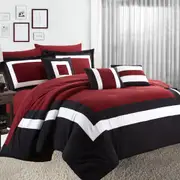 Home Fashion 10 Piece Soft Bed Comforter and Sheet Sets Bedspread Cushions Pillowcase Set
