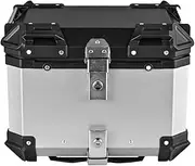 Daseeme 36L Motorcycle Rear Trunk Aluminum Alloy Luggage Case Quick Release Motor Tail Storage Box Waterproof & Shock Absorption with 2 Keys Reflective Sticker