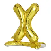 GOLD 27" tall Letter X Mylar Foil Standing Balloon Party Backdrop Decorations