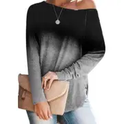 Women's Long Sleeve Casual Pullover Tops Off Shoulder Oversized Pullover Sweater