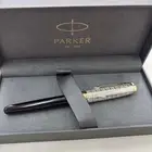 Parker Fountain Pen Sonnet Premium Metal Black Gt Fine 18K rare limited