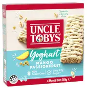 2 x Uncle Tobys Muesli Bars Yoghurt & Mango & Passionfruit 6 Pack 185g