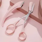 4) Face Eyebrow Scissors with Comb Moon Brow Trimmer Tool ABS+Stainless Steel