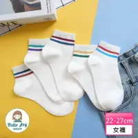 在飛比找momo購物網優惠-【哈囉喬伊】韓國襪子 簡約雙條紋短襪 女襪 C6(正韓直送 