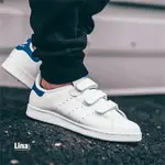 ADIDAS STAN SMITH CF 經典 史密斯 燙金 白色 白藍 魔鬼氈 藍尾 寶藍色 S80042