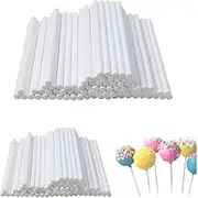 200 Pieces Cake Pop Sticks Lollipop Paper Sticks,Cake Pop Stick,Paper Sticks for Chocolate,for Funny Lollipop Making,Cookies,Dessert (White,6 Inch,4 Inch)