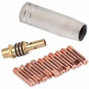 Long Lasting 12pcs Set MB 15AK MIGMAG Welding Contact Tips and Gas Nozzle