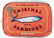 [Generic] Toiletry Bag - Travel Toiletry Bag - Cosmetic Storage Bag | Aesthetic Storage Bag with Funny Design of Canned Sardines for Skincare, Eyeshadow, orange, Siehe Beschreibung, See description