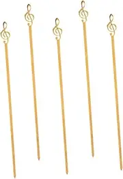 5Pcs Stainless Steel Grilling Skewers Creative Music Note Design Flat Kabob Forks for BBQ for Outdoor Parties and Camping Prevents Food Rolling Easy Handling