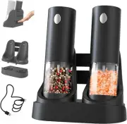 Electric Salt and Pepper Grinder Set Automatic Salt and Pepper Grinde....Black