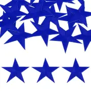15Pcs Iron on Star Patches Sew on Star Embroidered Patches, 70mm Navy Blue