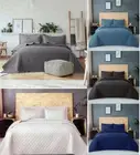 3 Pcs Chic Quilted Bedspread Coverlet Set Comforter Queen King Super King Size